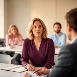 Sophie Koster, verandermanager in gesprek met een team